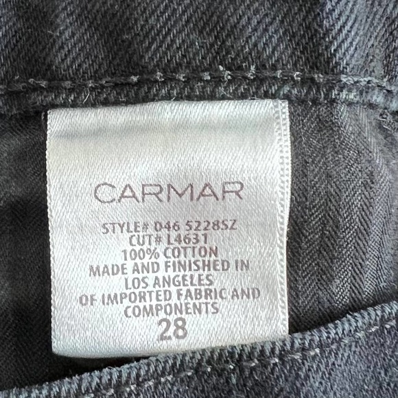 Carmar Titania Black Side Zip Button Fly Raw Hem High Rise Cotton Denim Shorts - Picture 4 of 4